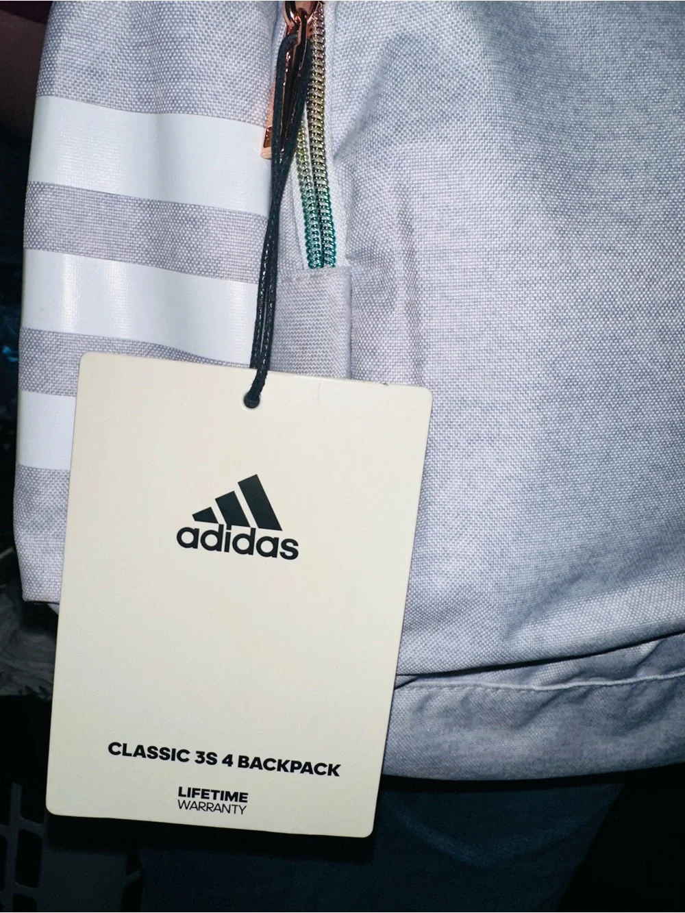 adidas Classic 3-Stripe Light Gray Backpack